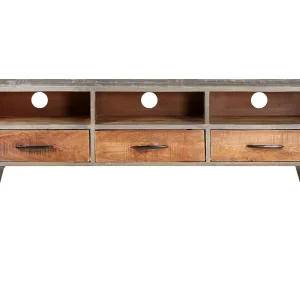 Garden Furniture – Tv-meubel 130x35x51 cm massief ruw mangohout grijs Garden Furniture – Tv-meubel 130x35x51 cm massief ruw mangohout grijs