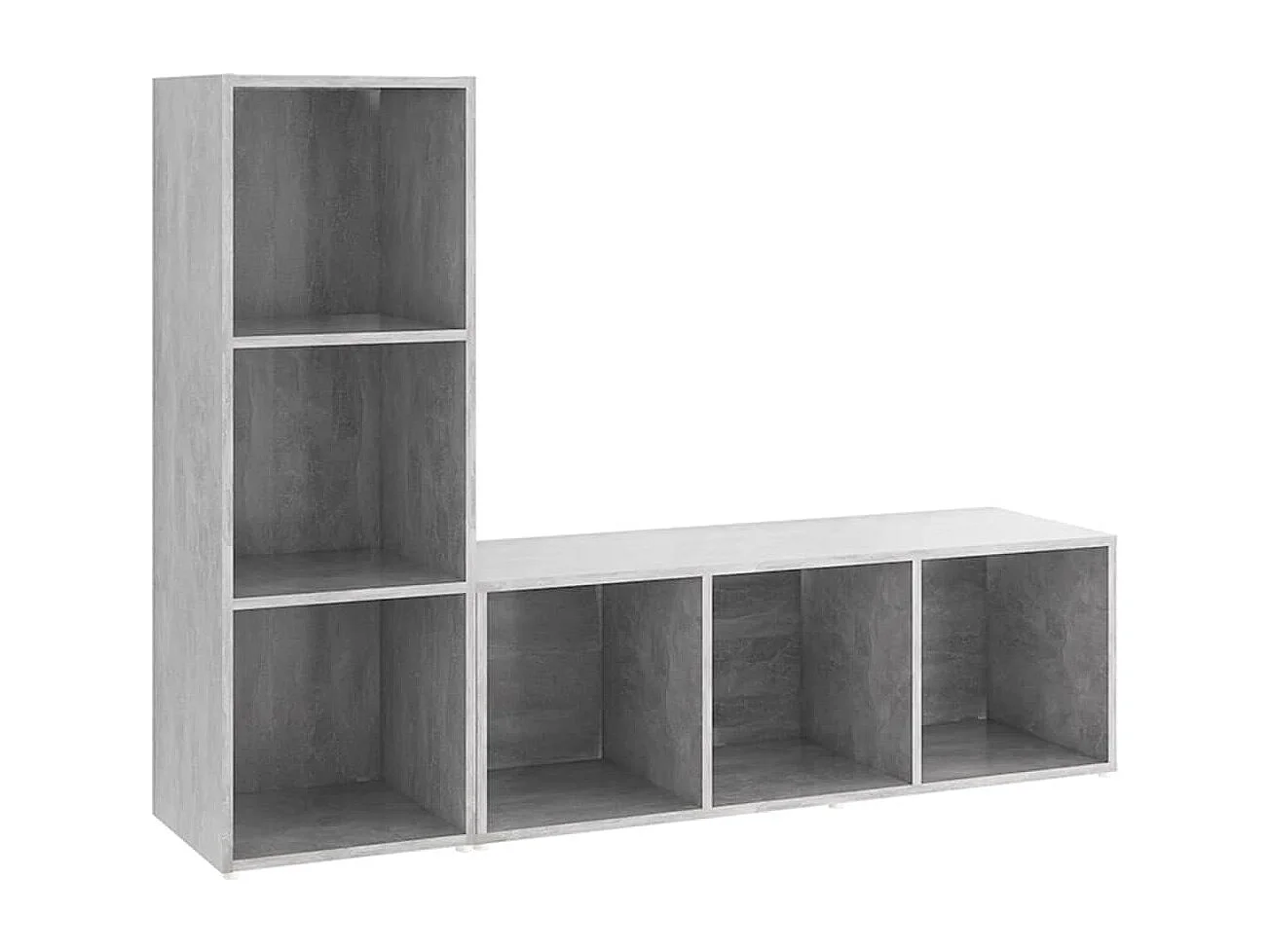 Garden Furniture - Tv-meubelen 2 st 107x35x37 cm bewerkt hout betongrijs