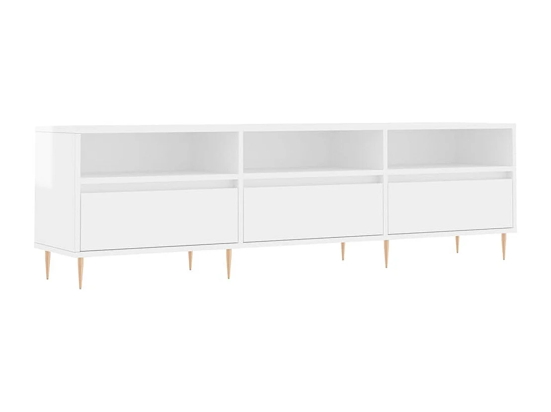 Galax Tv-meubel 150x30x44,5 cm bewerkt hout hoogglans wit