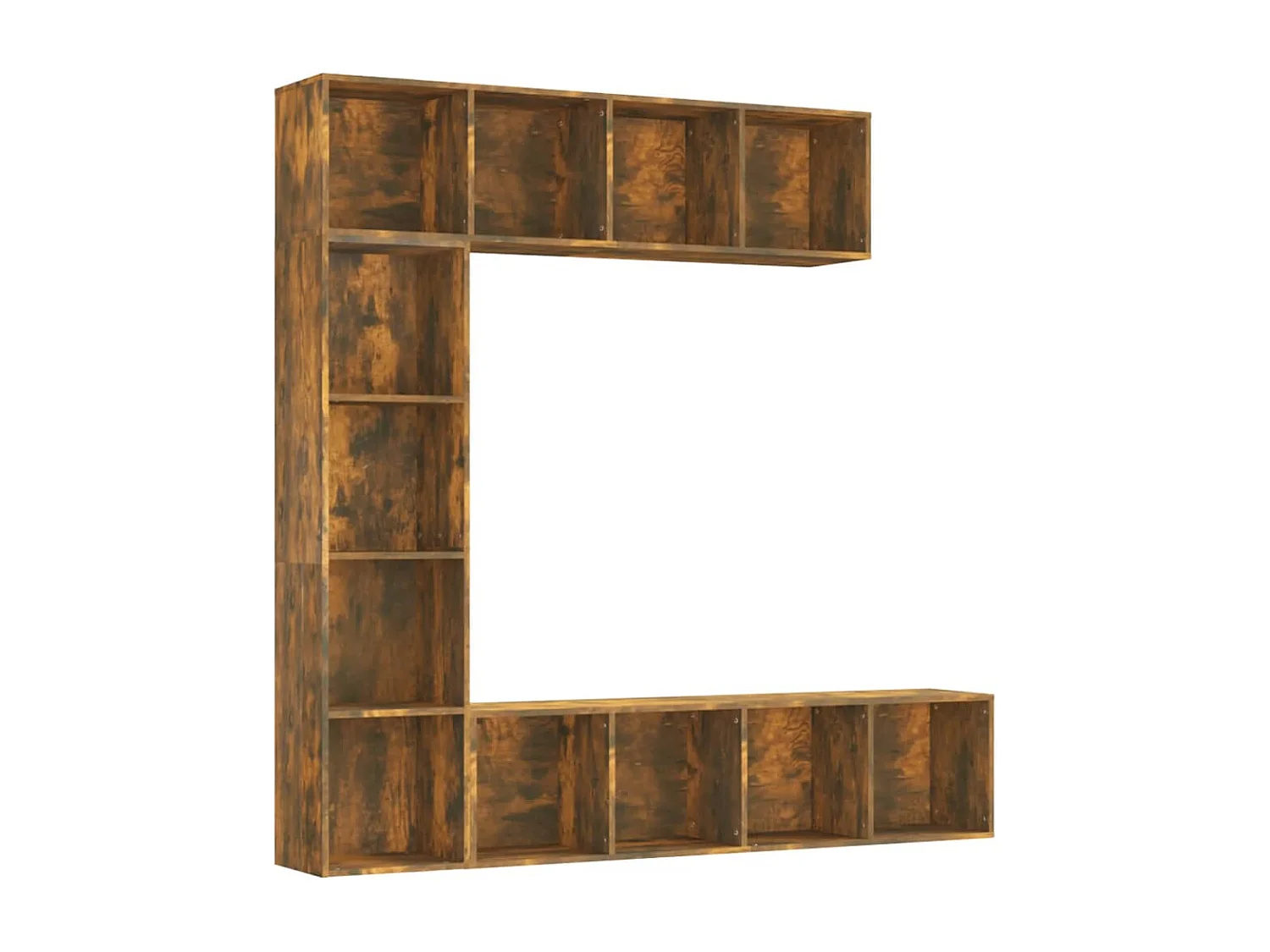 Elida 3-delige boekenkast- / tv-meubelset 180x30x180 cm gerookt eiken