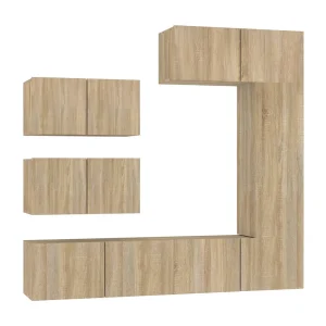 Garden Furniture – 6-delige Tv-meubelset bewerkt hout sonoma eikenkleurig Garden Furniture – 6-delige Tv-meubelset bewerkt hout sonoma eikenkleurig