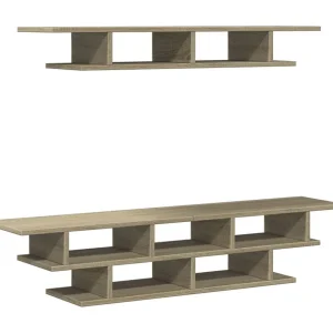 Durmus Tv-wandmeubelset bewerkt hout sonoma eikenkleurig Durmus Tv-wandmeubelset bewerkt hout sonoma eikenkleurig