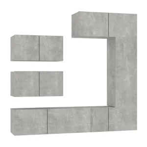 Garden Furniture – 6-delige Tv-meubelset bewerkt hout betongrijs Garden Furniture – 6-delige Tv-meubelset bewerkt hout betongrijs