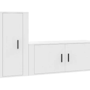 Dyrgar  2-delige Tv-meubelset bewerkt hout wit