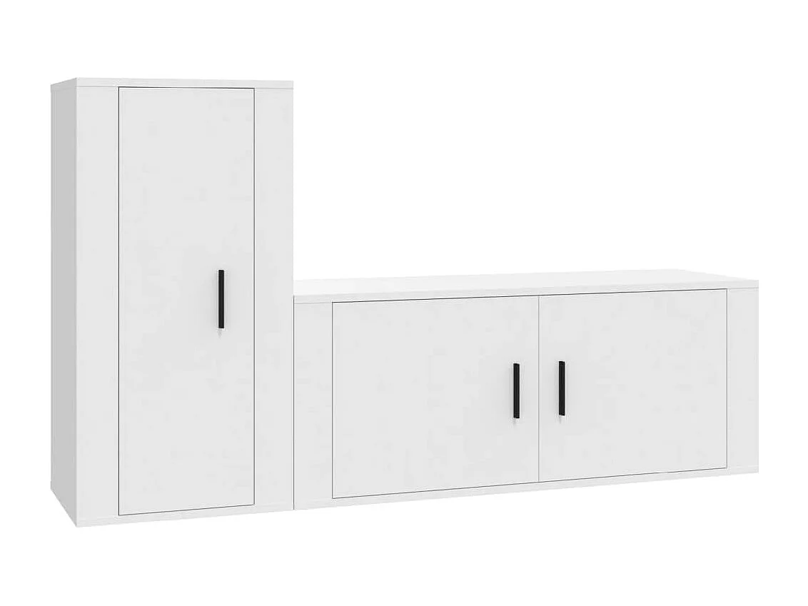 Dyrgar 2-delige Tv-meubelset bewerkt hout wit