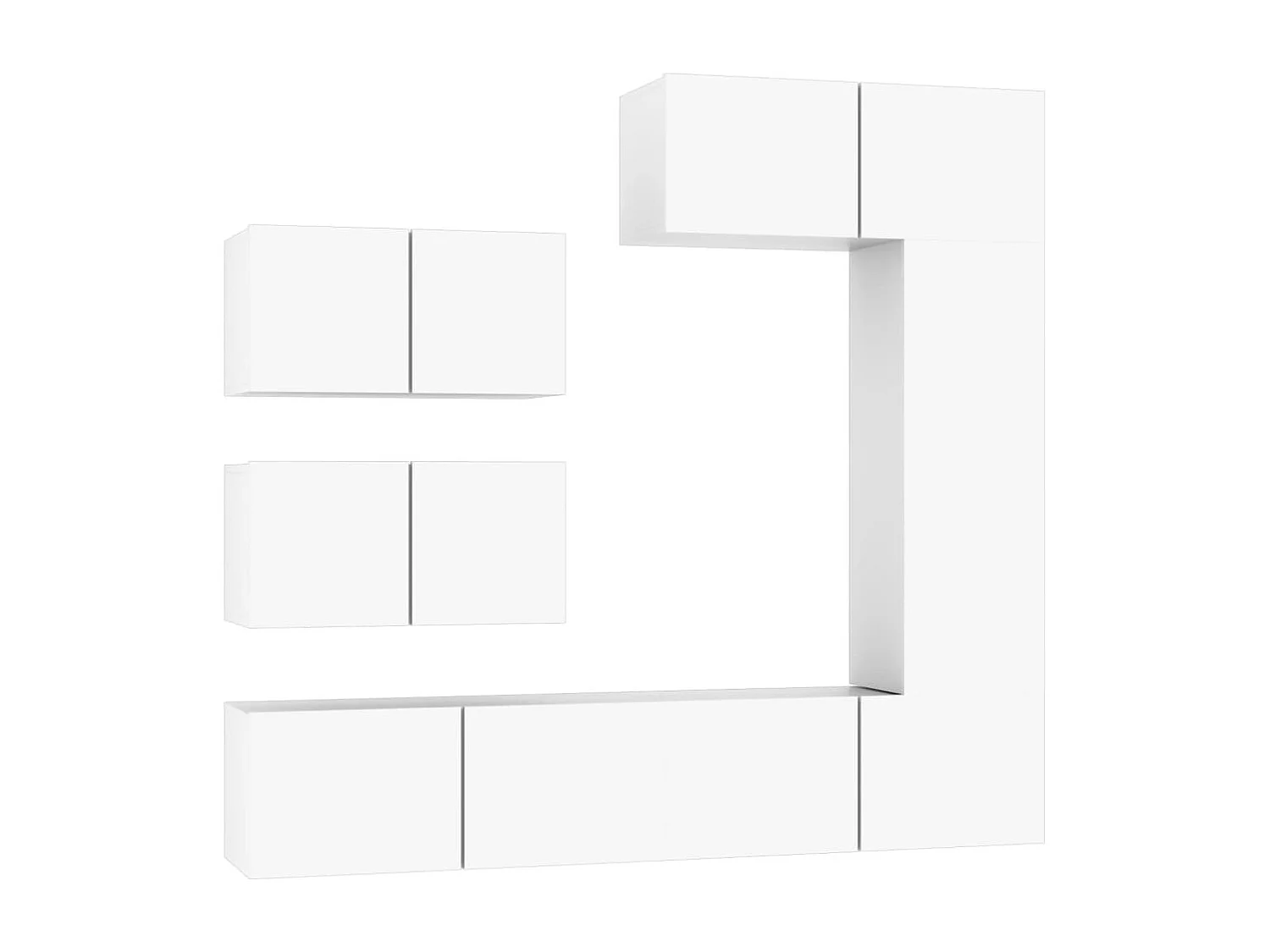 Garden Furniture - 6-delige Tv-meubelset bewerkt hout wit