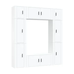 Efgan  8-delige Tv-meubelset bewerkt hout wit