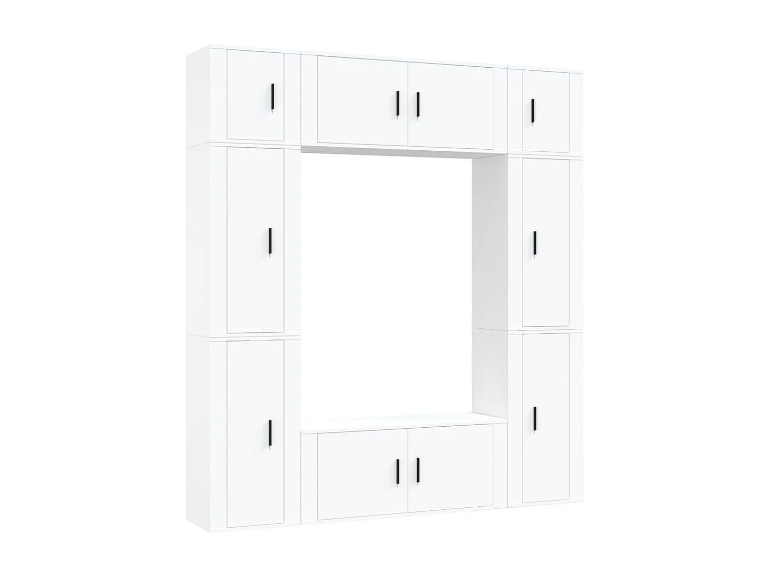 Efgan 8-delige Tv-meubelset bewerkt hout wit