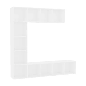 Elida 3-delige Boekenkast-/tv-meubelset 180x30x180 cm wit Elida 3-delige Boekenkast-/tv-meubelset 180x30x180 cm wit