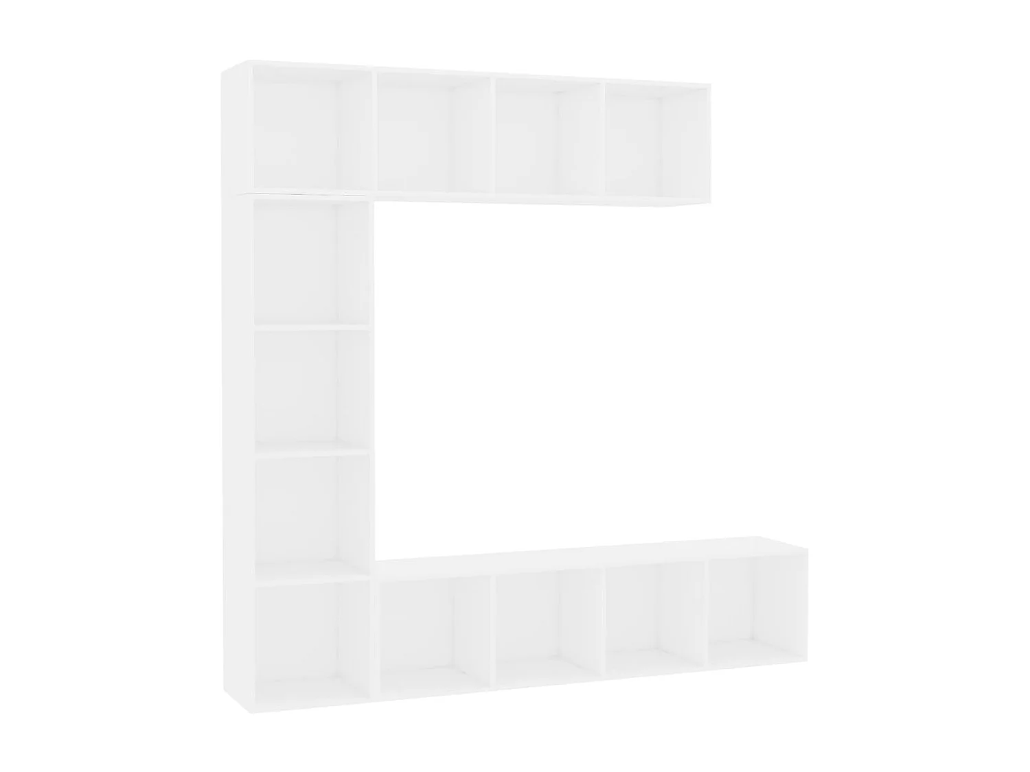 Elida 3-delige Boekenkast-/tv-meubelset 180x30x180 cm wit