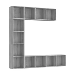 Elida 3-delige boekenkast- / tv-meubelset 180x30x180 cm grijs sonoma Elida 3-delige boekenkast- / tv-meubelset 180x30x180 cm grijs sonoma