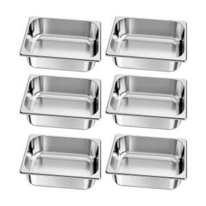 Gastronorm Bak SucceBuy GN 1/2, Bewaarbak voor Horeca van RVS 6STs 6 L, Voedselveilige RVS Bak Diepte 9,9 cm, Anti-aanbak