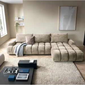 Emporius Valerio Hoekbank met bedlade – Slaapbank 340 cm , rechts – beige (Ditra New 3) Emporius Valerio Hoekbank met bedlade – Slaapbank 340 cm , rechts – beige (Ditra New 3)