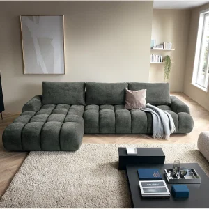 Emporius Valerio Hoekbank met bedlade – Slaapbank 340 cm , links – donkergrijs (Ditra New 14) Emporius Valerio Hoekbank met bedlade – Slaapbank 340 cm , links – donkergrijs (Ditra New 14)
