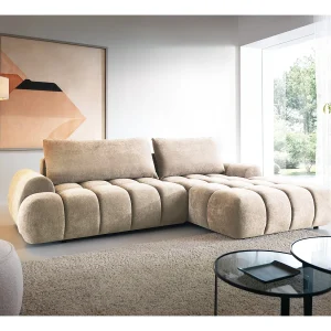 Emporius Valerio Hoekbank 280 cm – Slaapbank met bedlade, rechts – fluweel beige (Gobi 3) Emporius Valerio Hoekbank 280 cm – Slaapbank met bedlade, rechts – fluweel beige (Gobi 3)