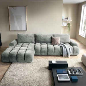 Emporius Valerio Hoekbank met bedlade – Slaapbank 340 cm , links – lichtgrijs (Ditra New 16) Emporius Valerio Hoekbank met bedlade – Slaapbank 340 cm , links – lichtgrijs (Ditra New 16)