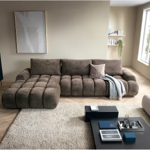 Emporius Valerio Hoekbank met bedlade – Slaapbank 340 cm , links – bruin (Ditra New 29) Emporius Valerio Hoekbank met bedlade – Slaapbank 340 cm , links – bruin (Ditra New 29)
