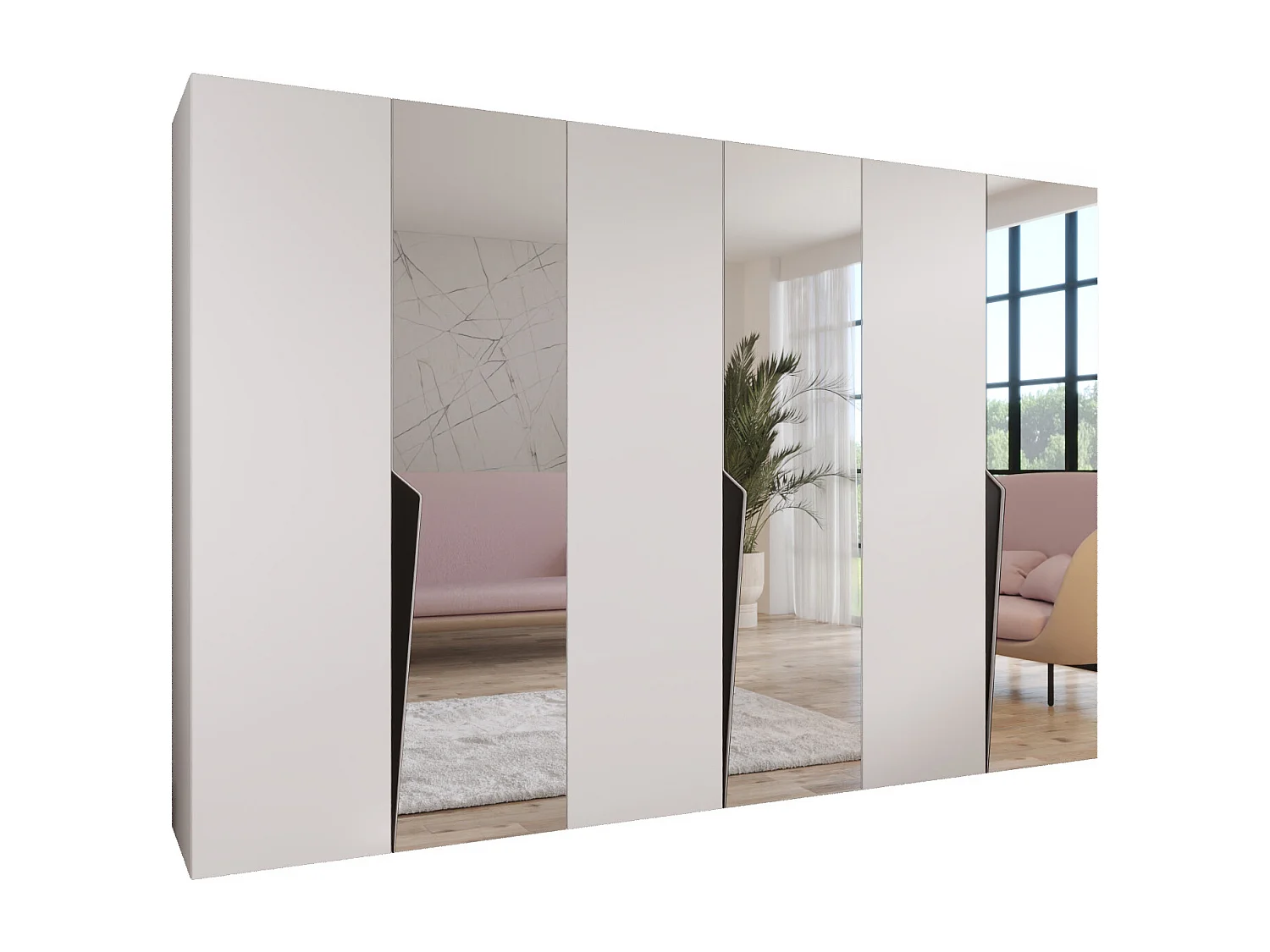 Draaideurkast Piano 2 300 (100x3) / 202 / 52 (Wit + Zwart)