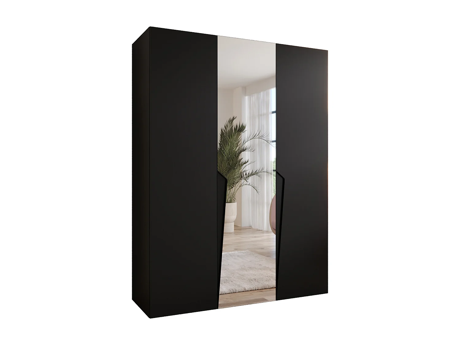Draaideurkast Piano 2 150 / 202 / 52 (Zwart + Zwart)