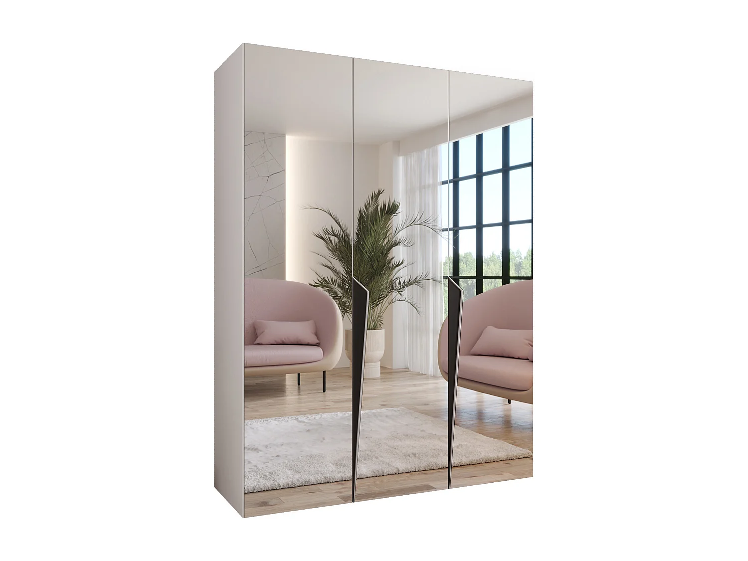 Draaideurkast Piano 3 150 / 202 / 52 (Wit + Zwart)