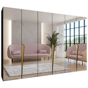 Draaideurkast Piano 3 300 (100×3) / 202 / 52 (Zwart + Goud)