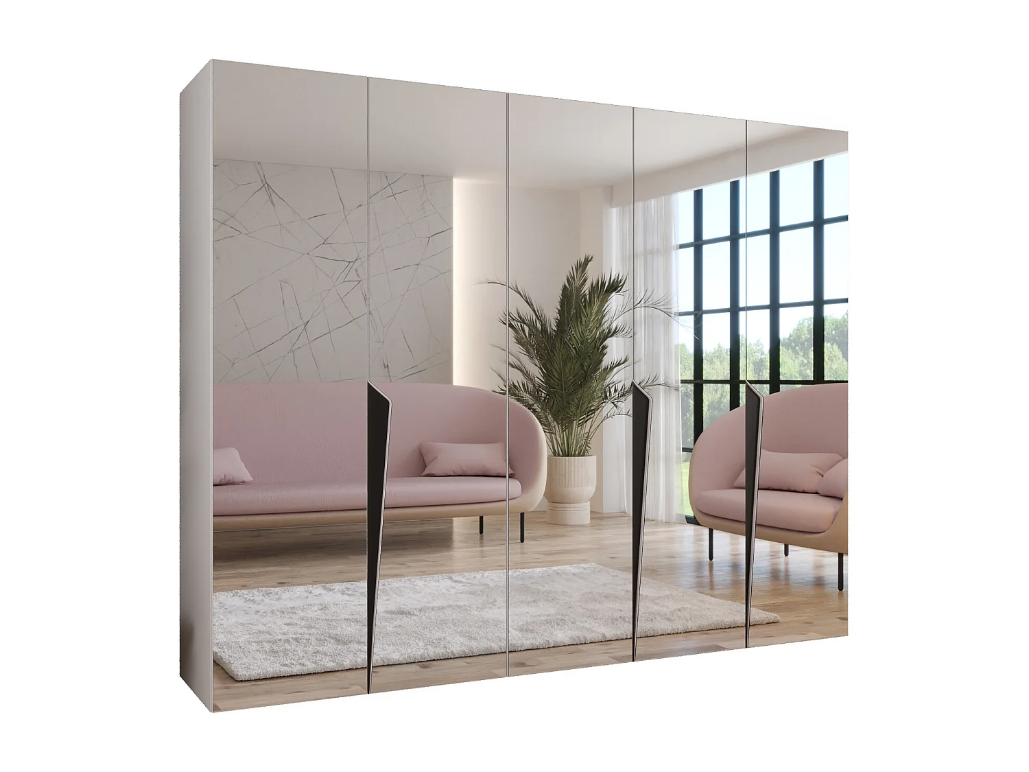 Draaideurkast Piano 3 250 / 202 / 52 (Wit + Zwart)