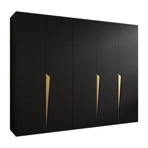 Draaideurkast Piano 1 250 / 202 / 52 (Zwart + Goud)