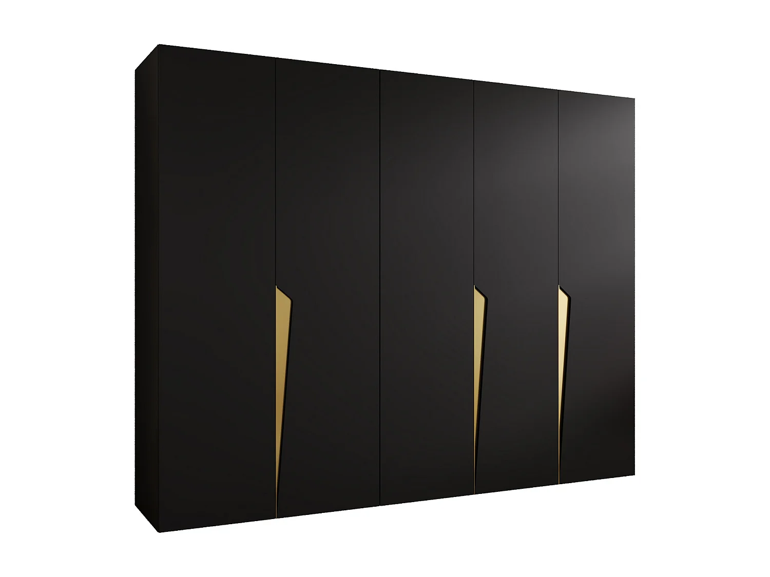 Draaideurkast Piano 1 250 / 202 / 52 (Zwart + Goud)