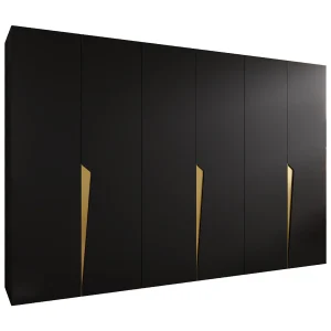 Draaideurkast Piano 1 300 (100×3) / 202 / 52 (Zwart + Goud)