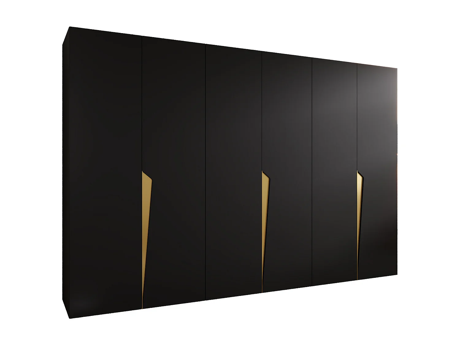 Draaideurkast Piano 1 300 (100x3) / 202 / 52 (Zwart + Goud)