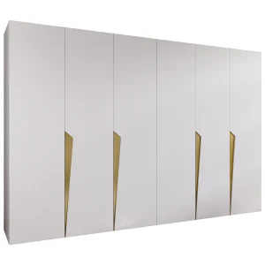 Draaideurkast Piano 1 300 (150×2) / 202 / 52 (Wit + Goud)