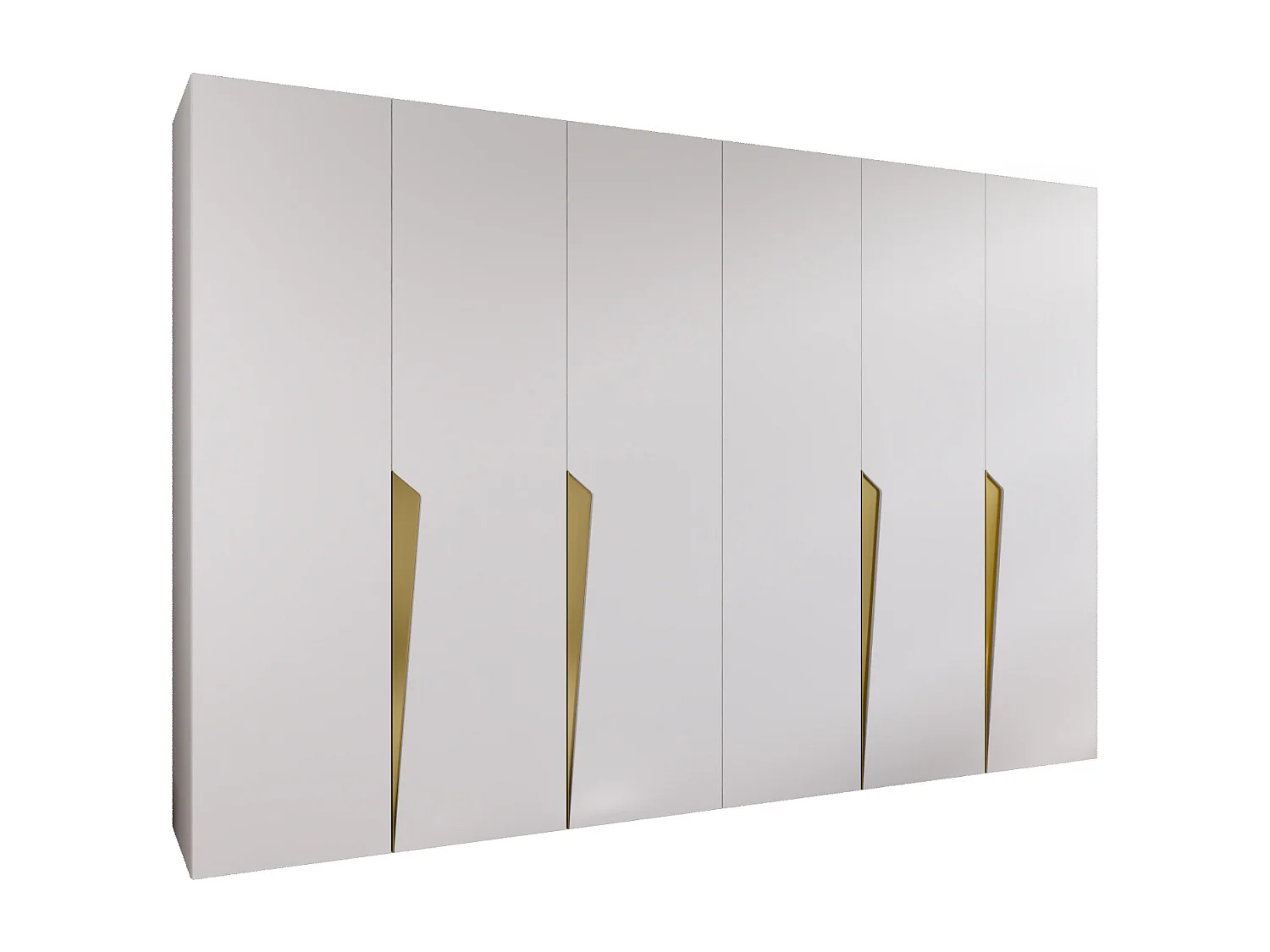 Draaideurkast Piano 1 300 (150x2) / 202 / 52 (Wit + Goud)