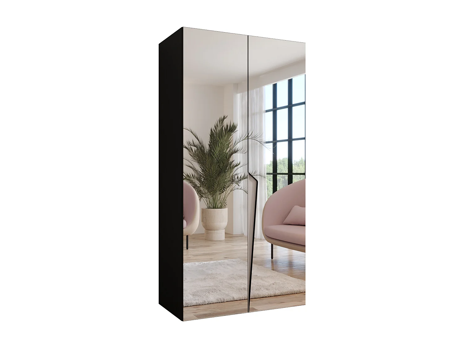 Draaideurkast Piano 3 100 / 202 / 52 (Zwart + Kasjmier)