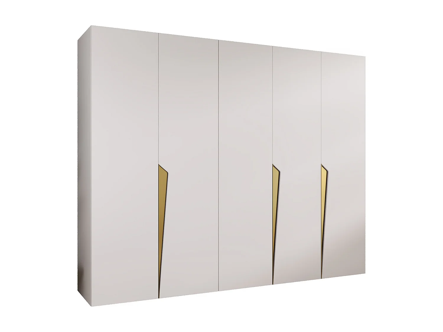 Draaideurkast Piano 1 250 / 202 / 52 (Wit + Goud)