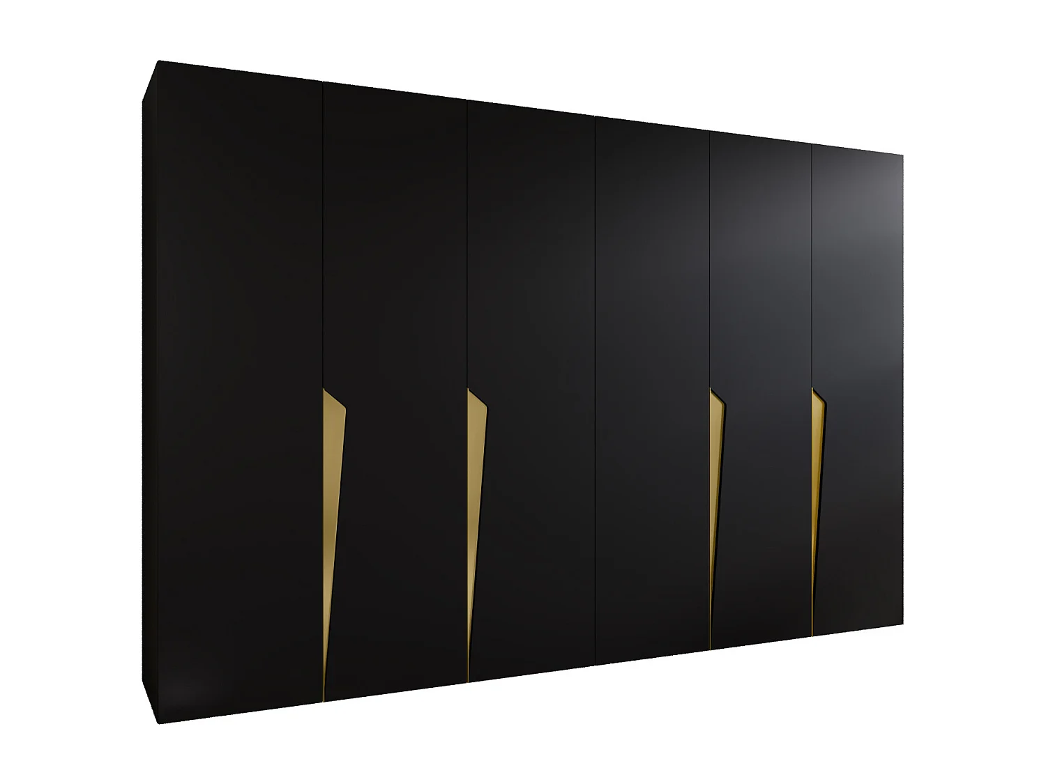 Draaideurkast Piano 1 300 (150x2) / 202 / 52 (Zwart + Goud)