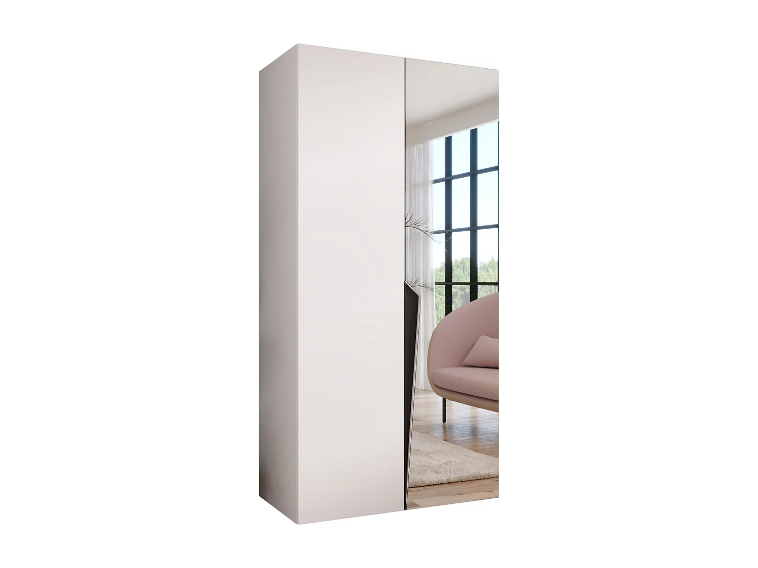 Draaideurkast Piano 2 100 / 202 / 52 (Wit + Zwart)