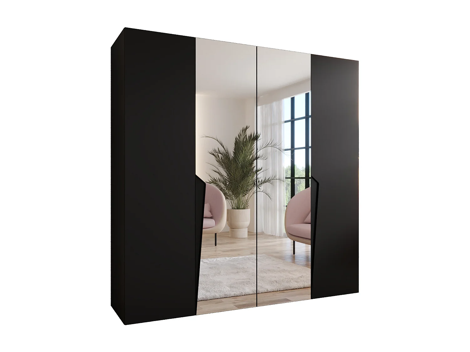 Draaideurkast Piano 2 200 / 202 / 52 (Zwart + Zwart)