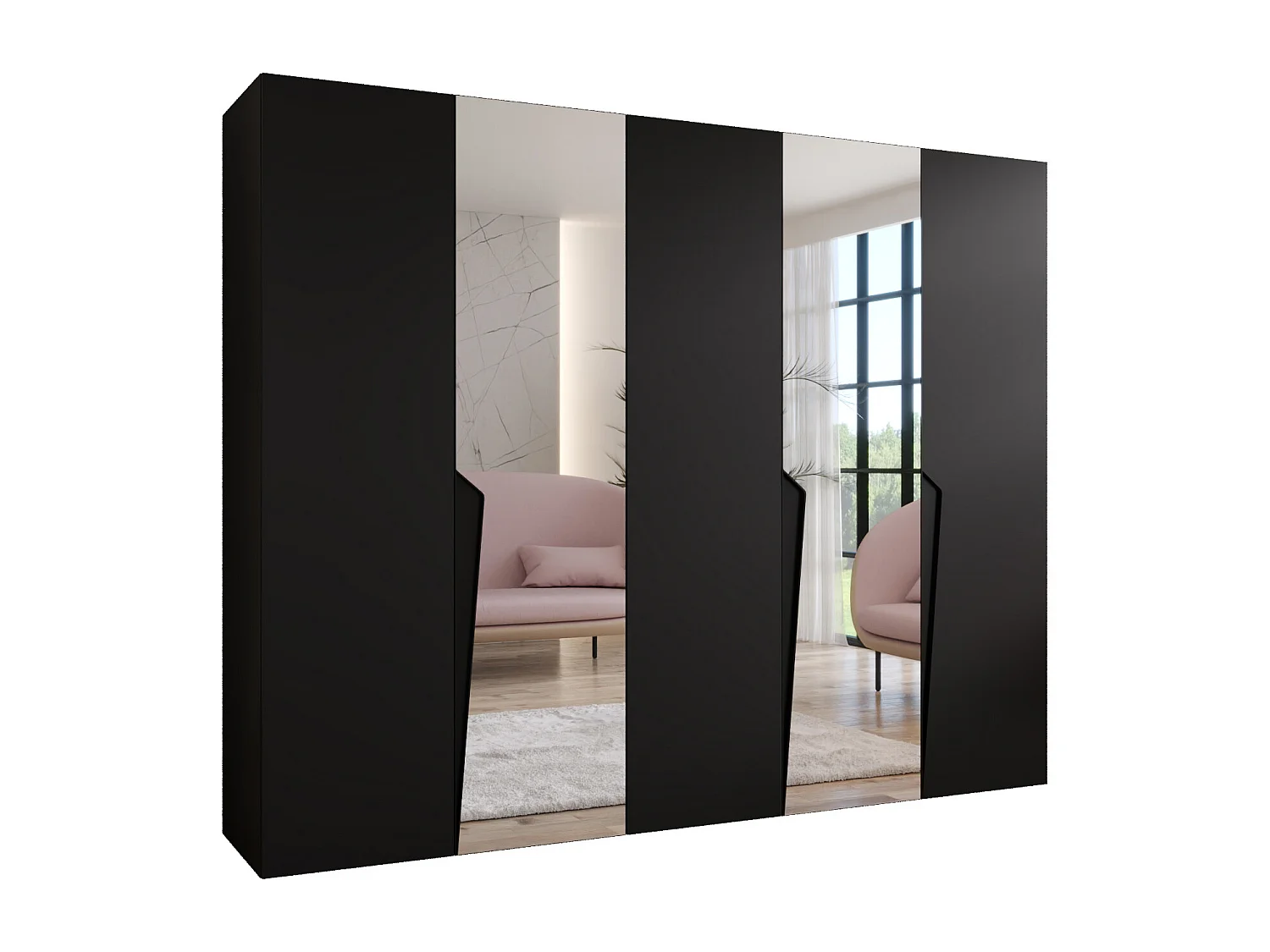 Draaideurkast Piano 2 250 / 202 / 52 (Zwart + Zwart)