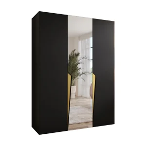 Draaideurkast Piano 2 150 / 202 / 52 (Zwart + Goud)