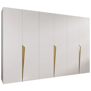 Draaideurkast Piano 1 300 (100×3) / 202 / 52 (Wit + Goud)