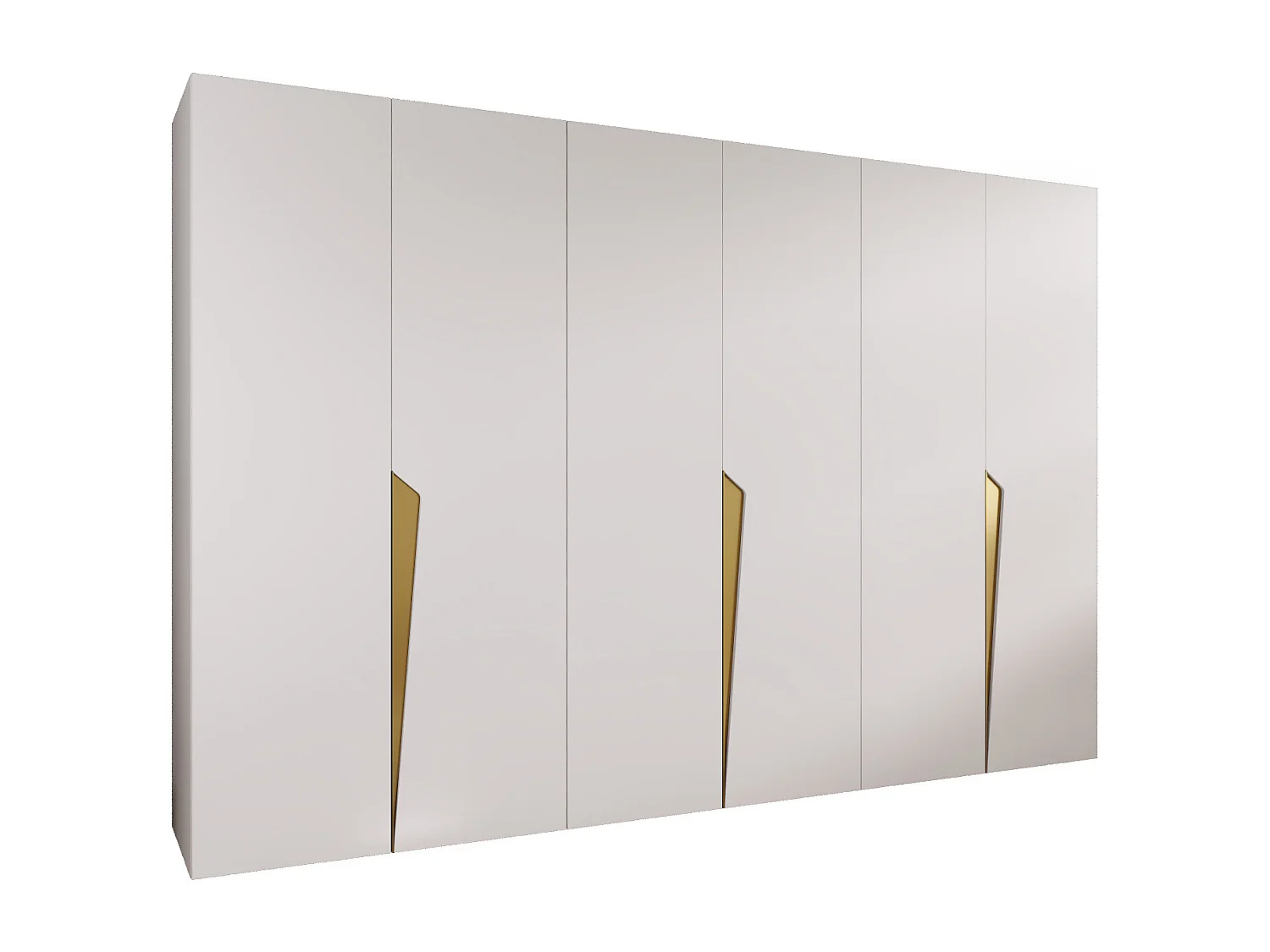 Draaideurkast Piano 1 300 (100x3) / 202 / 52 (Wit + Goud)