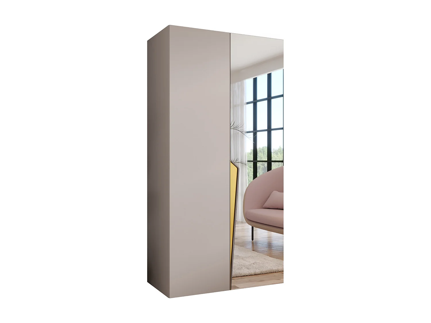 Draaideurkast Piano 2 100 / 202 / 52 (Kasjmier + Goud)