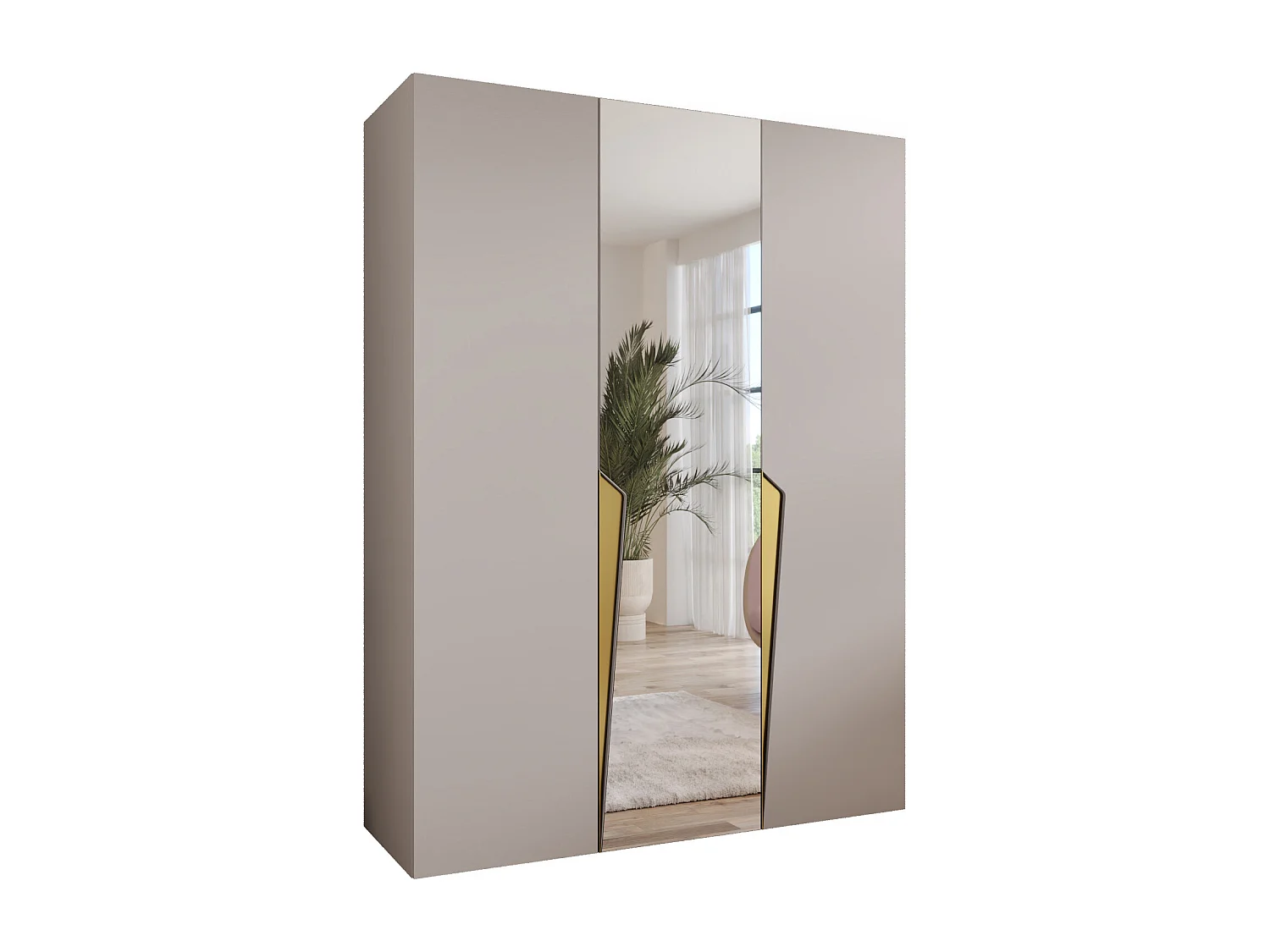 Draaideurkast Piano 2 150 / 202 / 52 (Kasjmier + Goud)