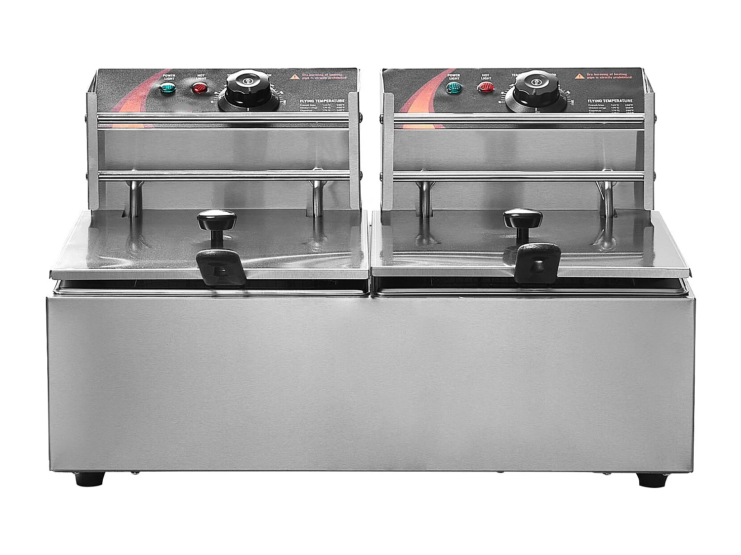 Elektrische Commerciale Frietkoker SucceBuy met Twee Verwijderbare Bakken voor Bar