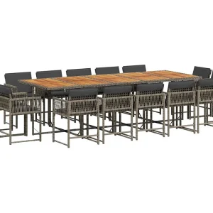 Emilia 15-delige Tuinset met kussens poly rattan grijs Emilia 15-delige Tuinset met kussens poly rattan grijs