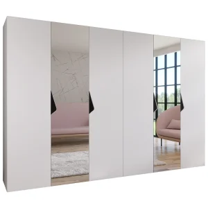 Draaideurkast Sandi 2 300 (150×2) / 202 / 52 (Wit + handgrepen: Zwart) Draaideurkast Sandi 2 300 (150×2) / 202 / 52 (Wit + handgrepen: Zwart)