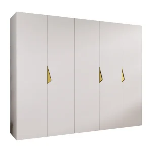 Draaideurkast Sandi 1 250 / 202 / 52 (Wit + handgrepen: Goud) Draaideurkast Sandi 1 250 / 202 / 52 (Wit + handgrepen: Goud)