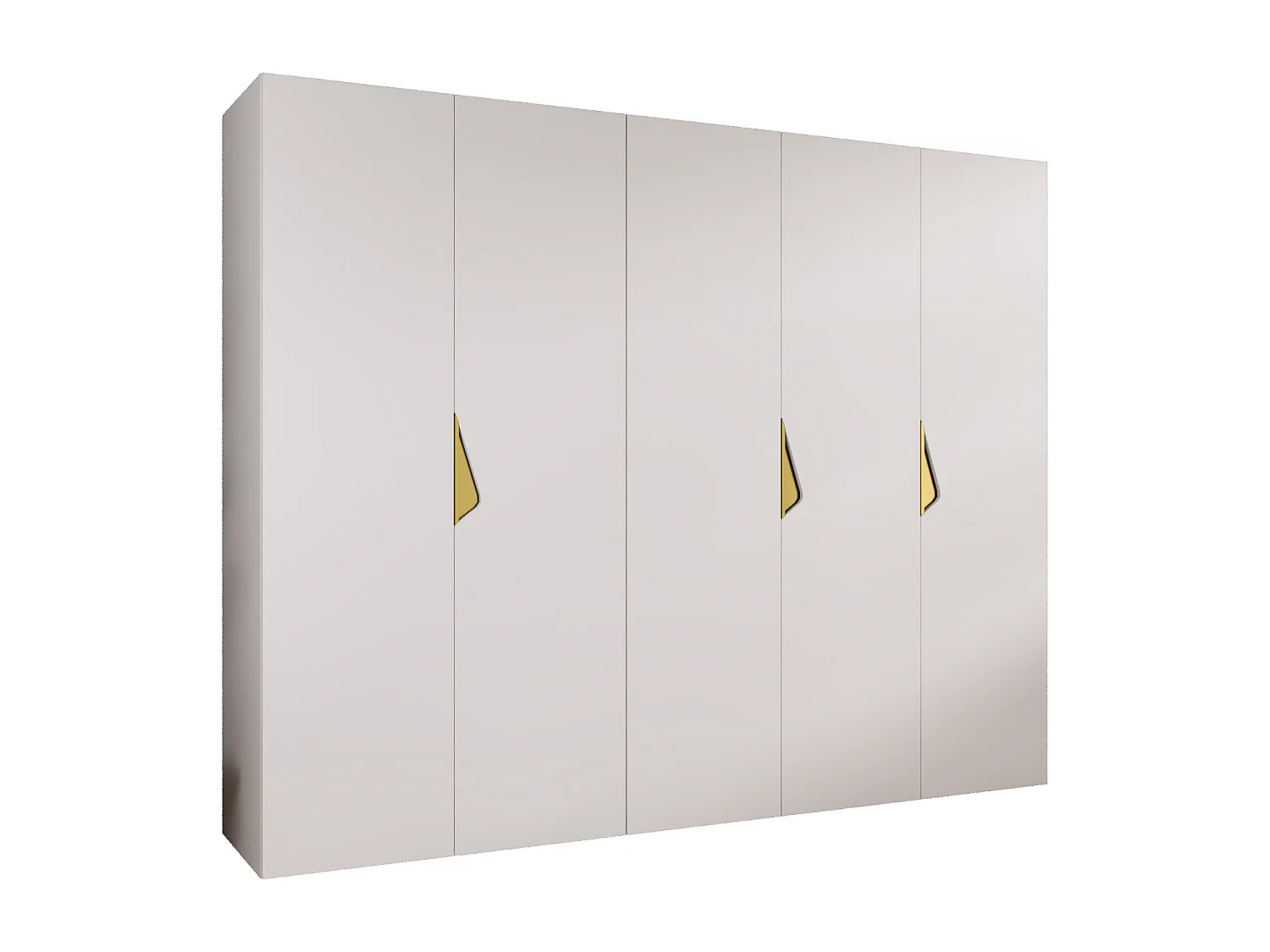 Draaideurkast Sandi 1 250 / 202 / 52 (Wit + handgrepen: Goud)