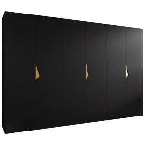 Draaideurkast Sandi 1 300 (100×3) / 202 / 52 (Zwart + handgrepen: Goud) Draaideurkast Sandi 1 300 (100×3) / 202 / 52 (Zwart + handgrepen: Goud)