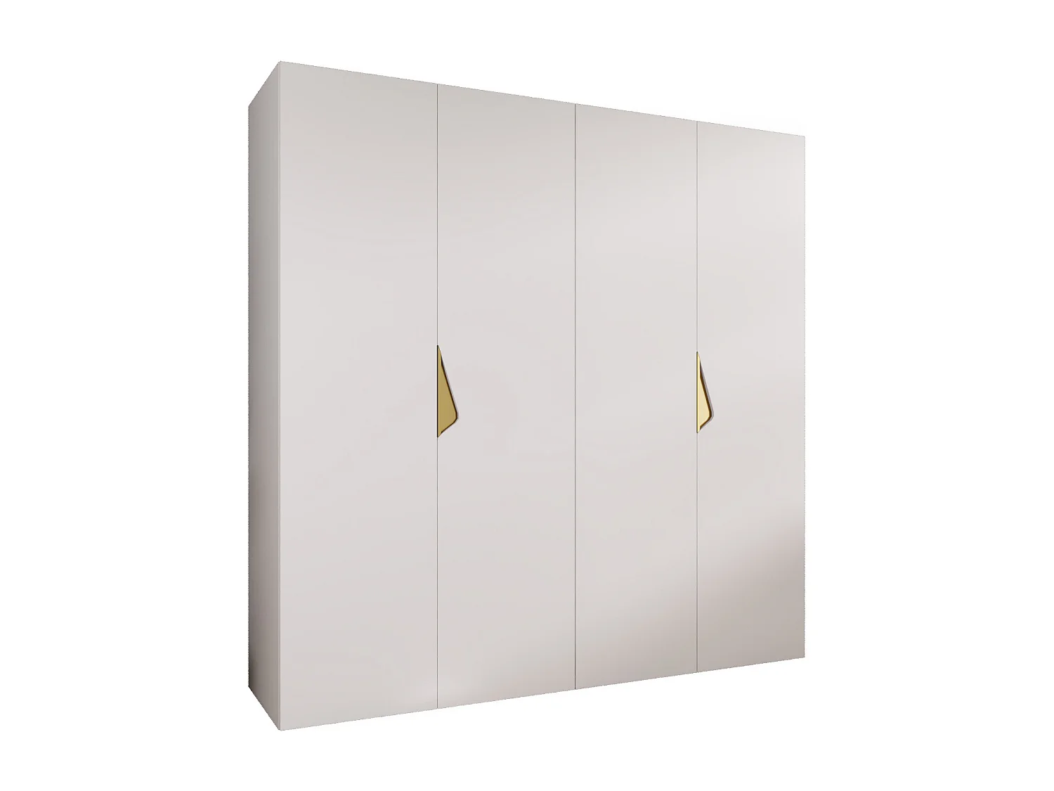 Draaideurkast Sandi 1 200 / 202 / 52 (Wit + handgrepen: Goud)
